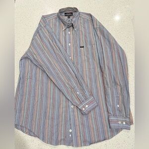 Faconnable Blue Multi-Stripe Button-Down Shirt